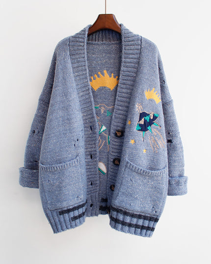 Christmas Loose Mid Length Sweater Coat