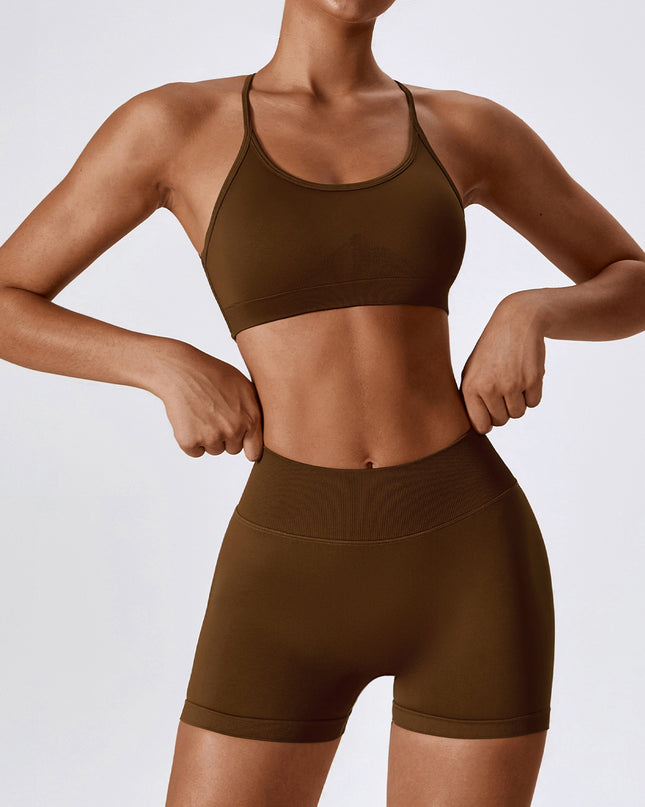 Seamless Beauty Back  Clothes Running Quick-drying Tight Sports Fitness Clothes Suit Women