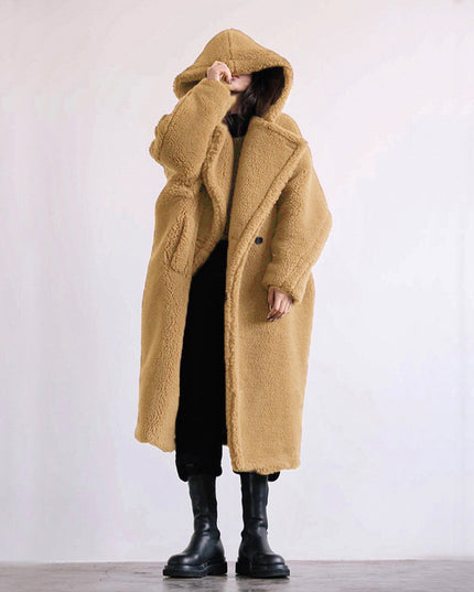 Autumn And Winter Casual Faux Fur Coat Women's Coat Mid-length Coat