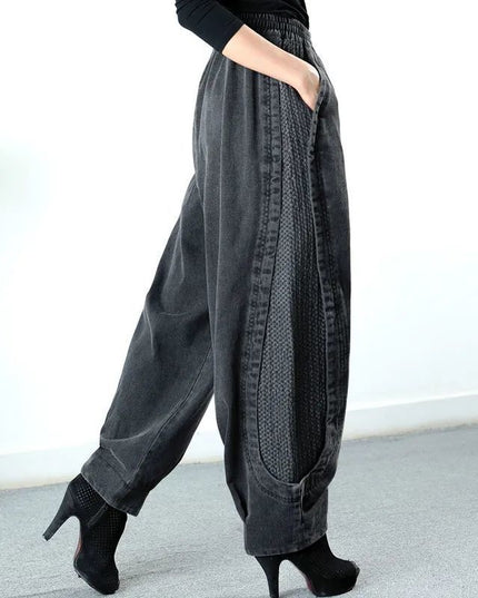 Women's Loose Casual Elastic High Waist Jeans