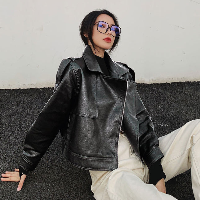 Loose Short Leather Jacket