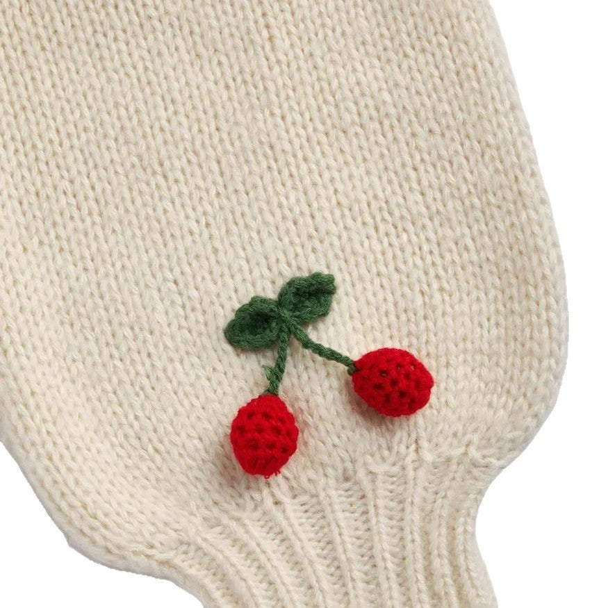 Cherry Decorative Single-breasted Knitted