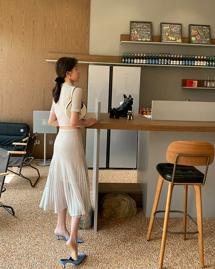 Temperament Short Slim Fit Bottoming Knit Top