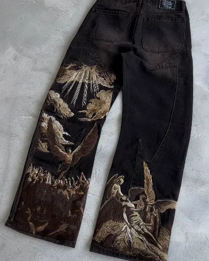 Plus Size Casual Pants Thin Denim Wide Leg Women's Pants