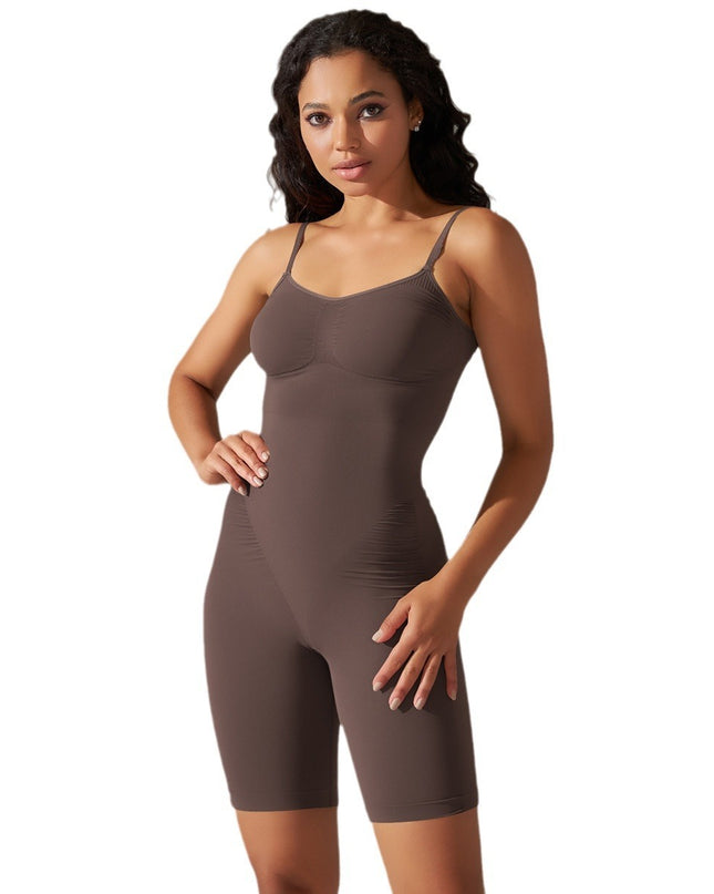 High Elastic Jumpsuit Shorts Sports Running Fitness