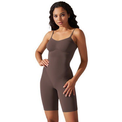High Elastic Jumpsuit Shorts Sports Running Fitness
