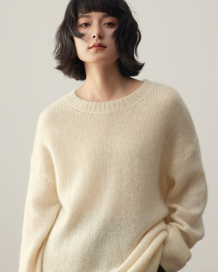 Pure Cashmere Wide Sweater Pullover Women's Thick