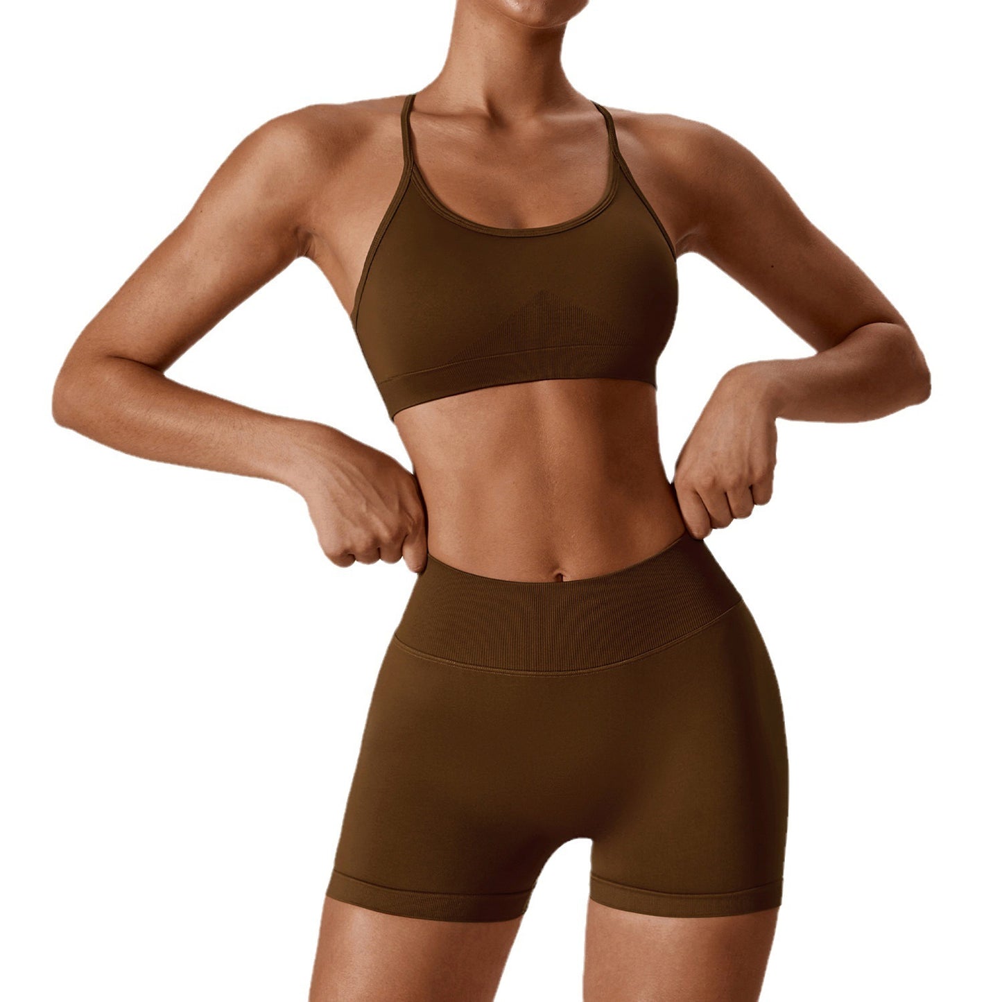 Seamless Beauty Back  Clothes Running Quick-drying Tight Sports Fitness Clothes Suit Women