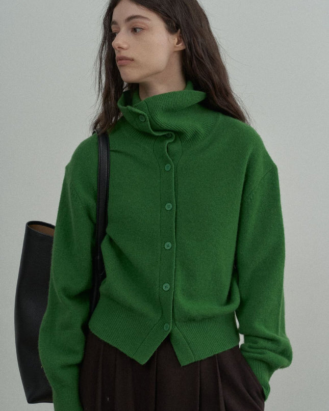 Full Wool Soft Glutinous Warm Turn Turtleneck Pullover