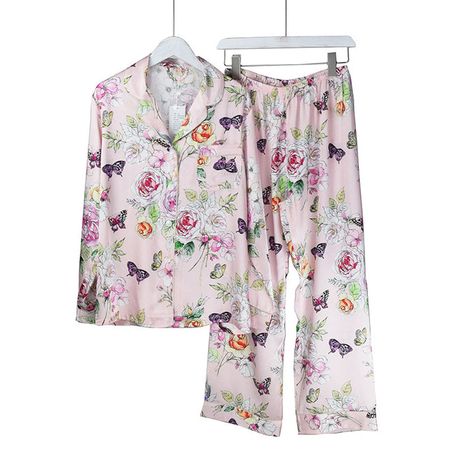 Silk Print Suit Plus Size European And American Homewear