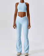 2 Bra Wide Leg Pants Blue