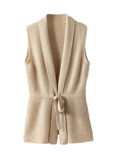 Autumn And Winter New Sweater Vest Strip Waist Trimming Knitted