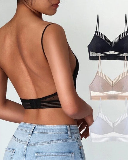 Backless Bra Invisible Bralette Thin Lace Wedding Bras Low Back Underwear Push Up Brassiere Women Seamless Lingerie Sexy BH Top