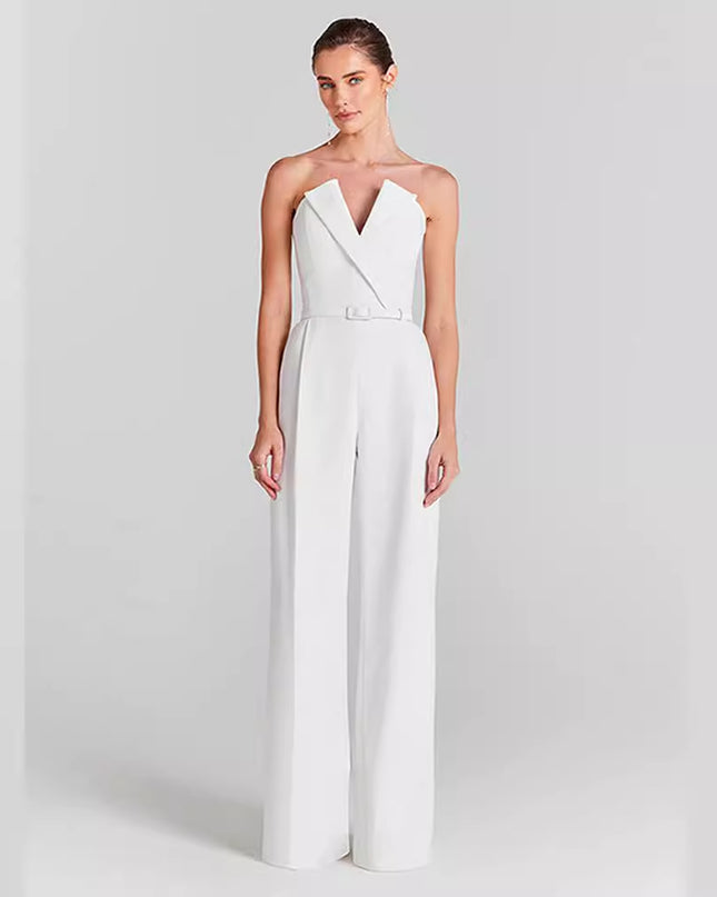 Foam Mesh Top Jumpsuit Casual Suit