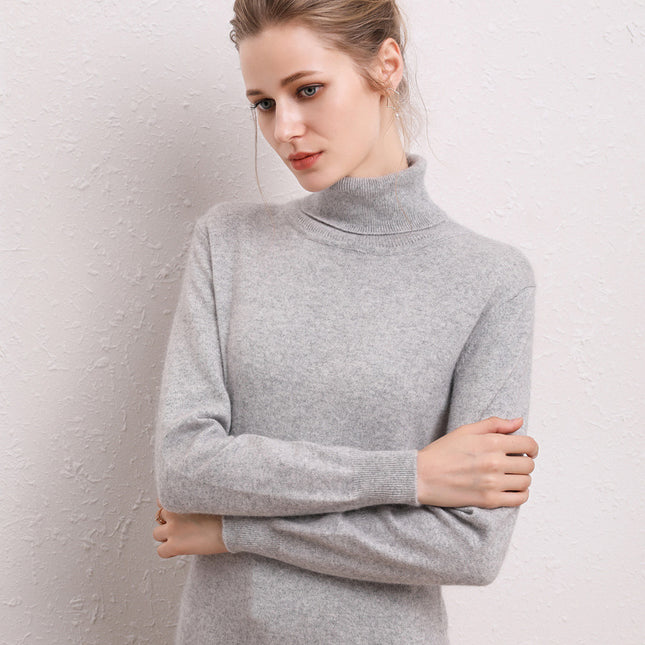 Cashmere Sweater High Lapel Knitted Pullover Bottoming Shirt