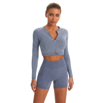 Long Sleeve Shorts Suit Net Red Women