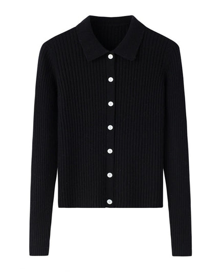 Early Autumn French Top Women's Cashmere Short Lapels Knitted Cardigan