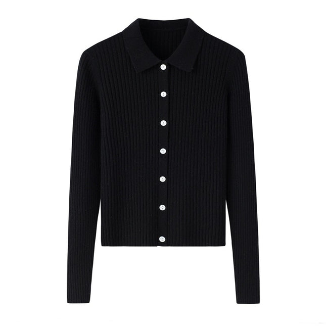 Early Autumn French Top Women's Cashmere Short Lapels Knitted Cardigan