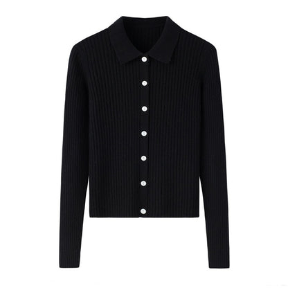 Early Autumn French Top Women's Cashmere Short Lapels Knitted Cardigan