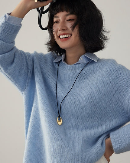 Pure Cashmere Wide Sweater Pullover Women's Thick