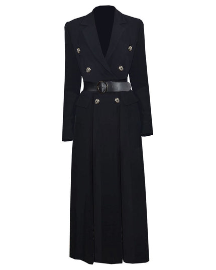 Mid-length Catwalk Trench Coat With Waist And Slit