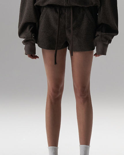 Silk Wool Casual Sports Loose Fit Hoodie Half Skirt Set