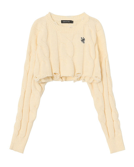 Short Long Sleeve Lazy Wind Pullover Knit Sweater