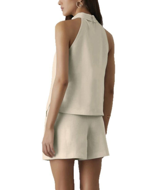 Summer New Halterneck Vest High Waist Wide Leg Pants Two-piece Set