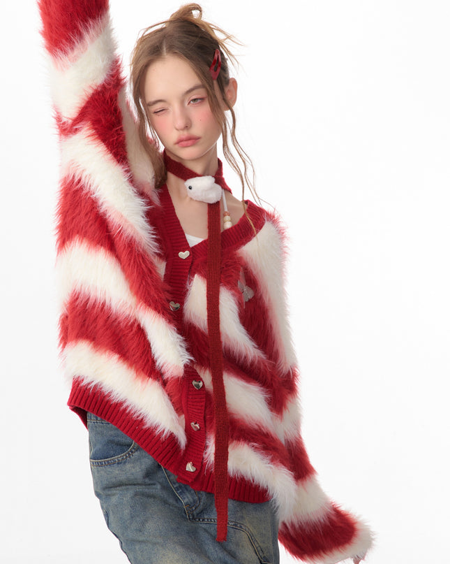 Red Dress With Christmas Stripes