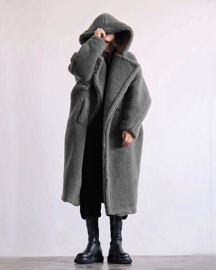 Autumn And Winter Casual Faux Fur Coat Women's Coat Mid-length Coat