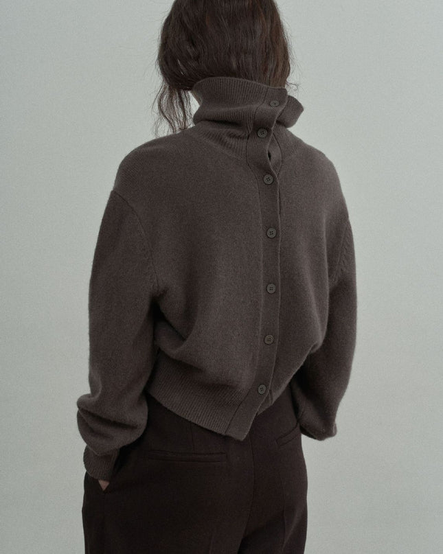Full Wool Soft Glutinous Warm Turn Turtleneck Pullover