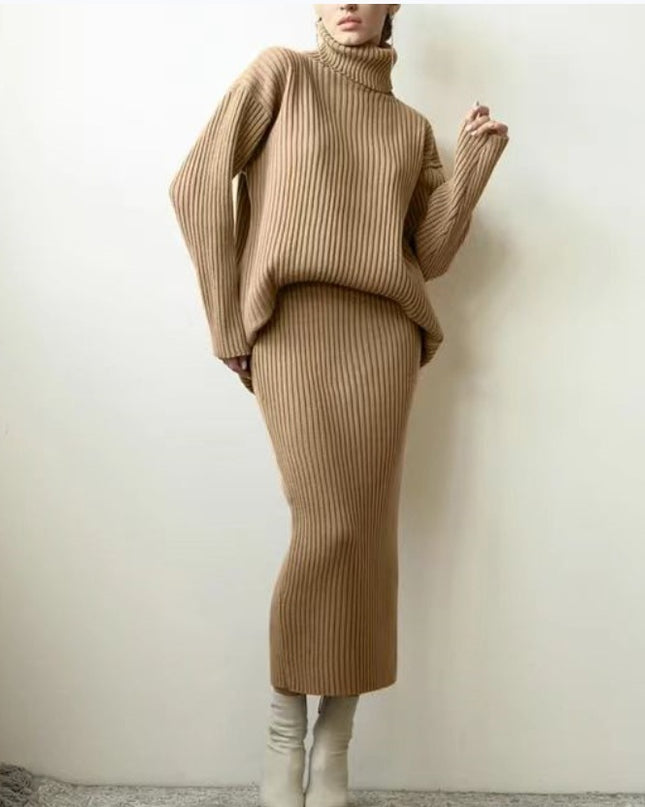 Loose Fashion High Collar Thermal Head Cover Two-piece Sweater Women's INS