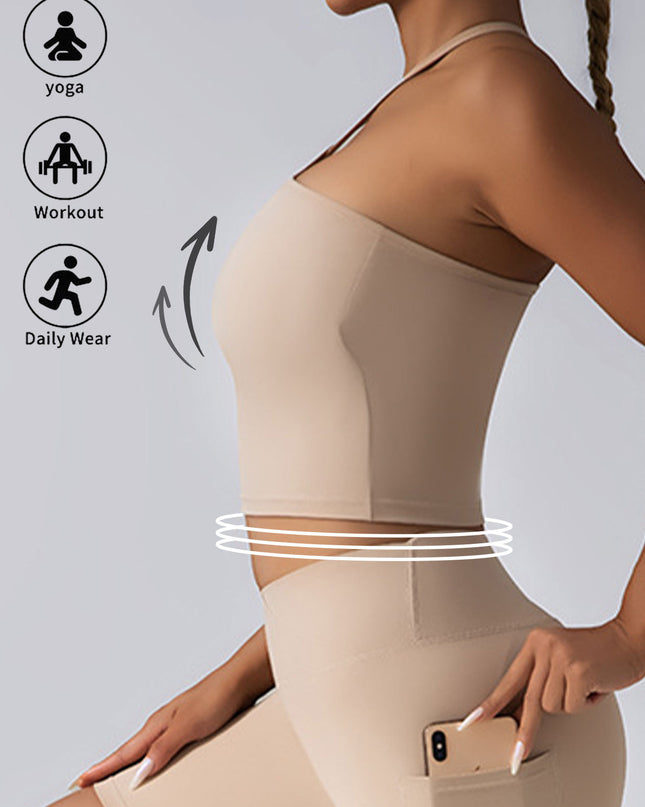 Crop Top With Built In Pads Sports Bras For Women