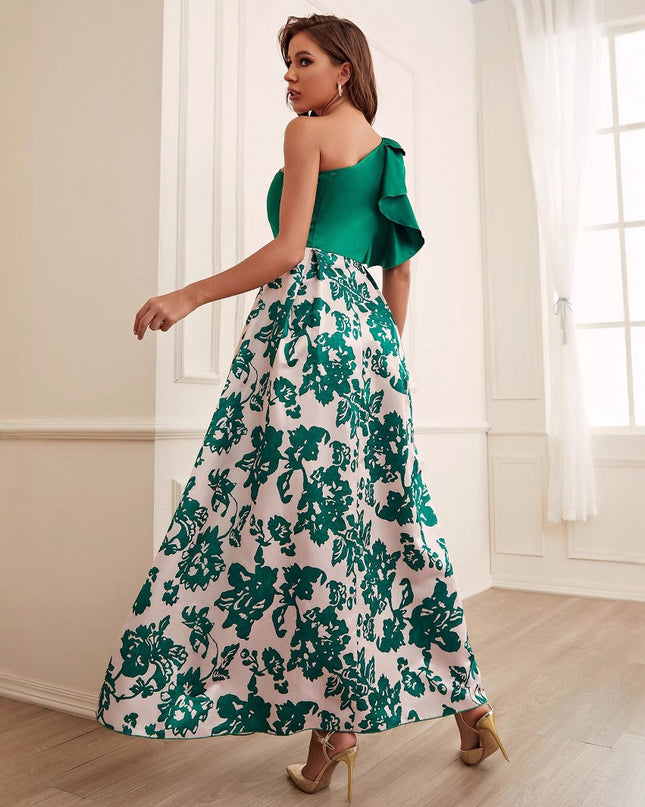 Elegant Digital Printing Dress Women