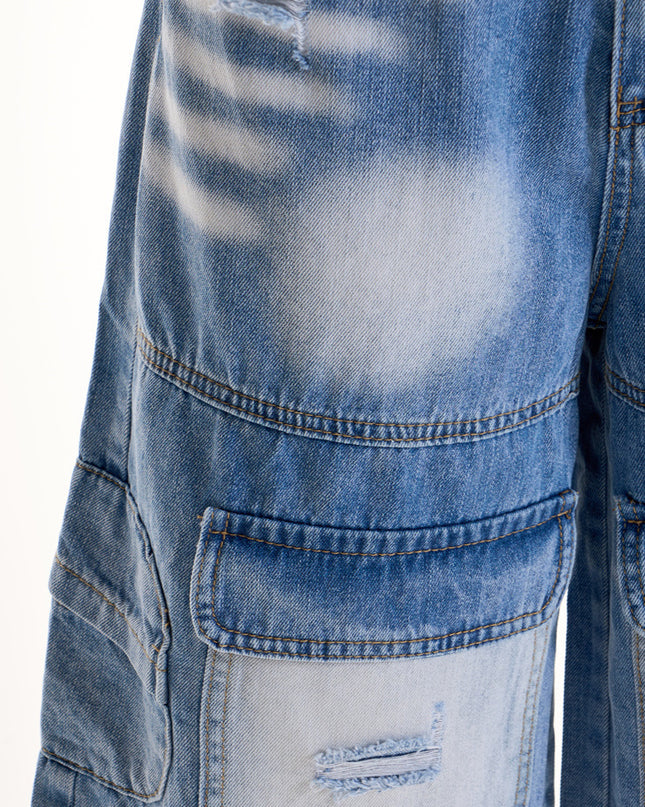 Women's Retro Hot Girl Ripped Design Denim Middle Pants