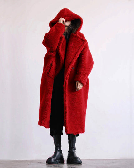 Autumn And Winter Casual Faux Fur Coat Women's Coat Mid-length Coat